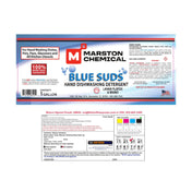 Marston Chemical 300160 Blue Suds Detergent 1 Gallon For Hand Washing Dishes