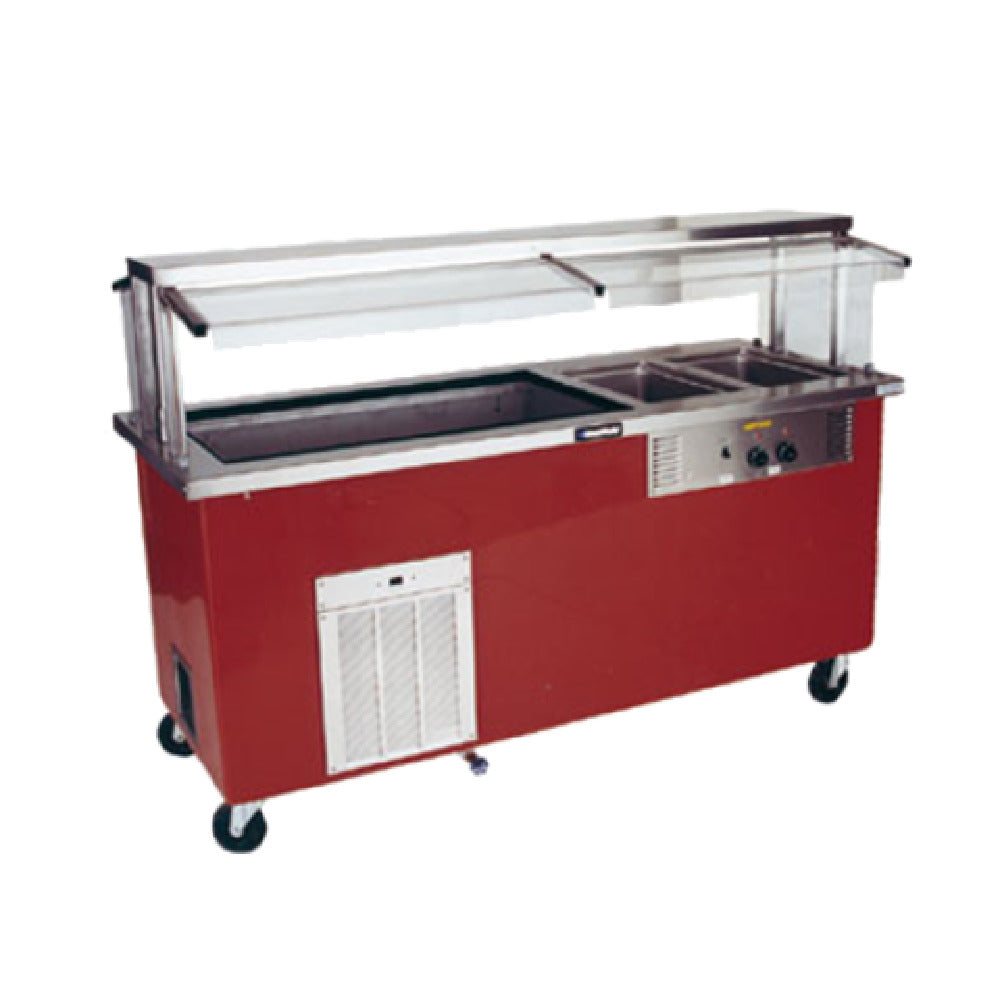 Delfield KH2CR-96-BP Shelleyglas® Combination Hot/Cold Serving Counter 96" Long