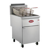 Hubert 201010 - Kratos 29Y-052-LP Commercial Gas Floor Fryer With Casters, (5) Burners