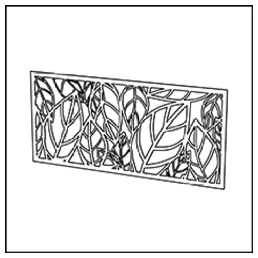 BauscherHepp VE-38023 Venta® Metal Panel With Cut-out Decor "LEAF" To Cover The Front Of The Buffet Table