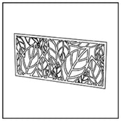 BauscherHepp VE-38023 Venta® Metal Panel With Cut-out Decor "LEAF" To Cover The Front Of The Buffet Table