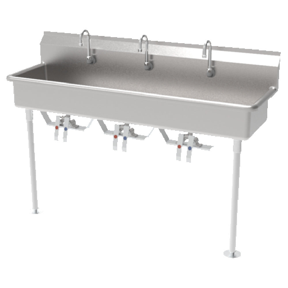 GSW USA ACE-MWS-1860L Hands Free Multi Station Sink Wall/floor Mount 60"W X 14" Front-to-back X 8" Deep Bowl