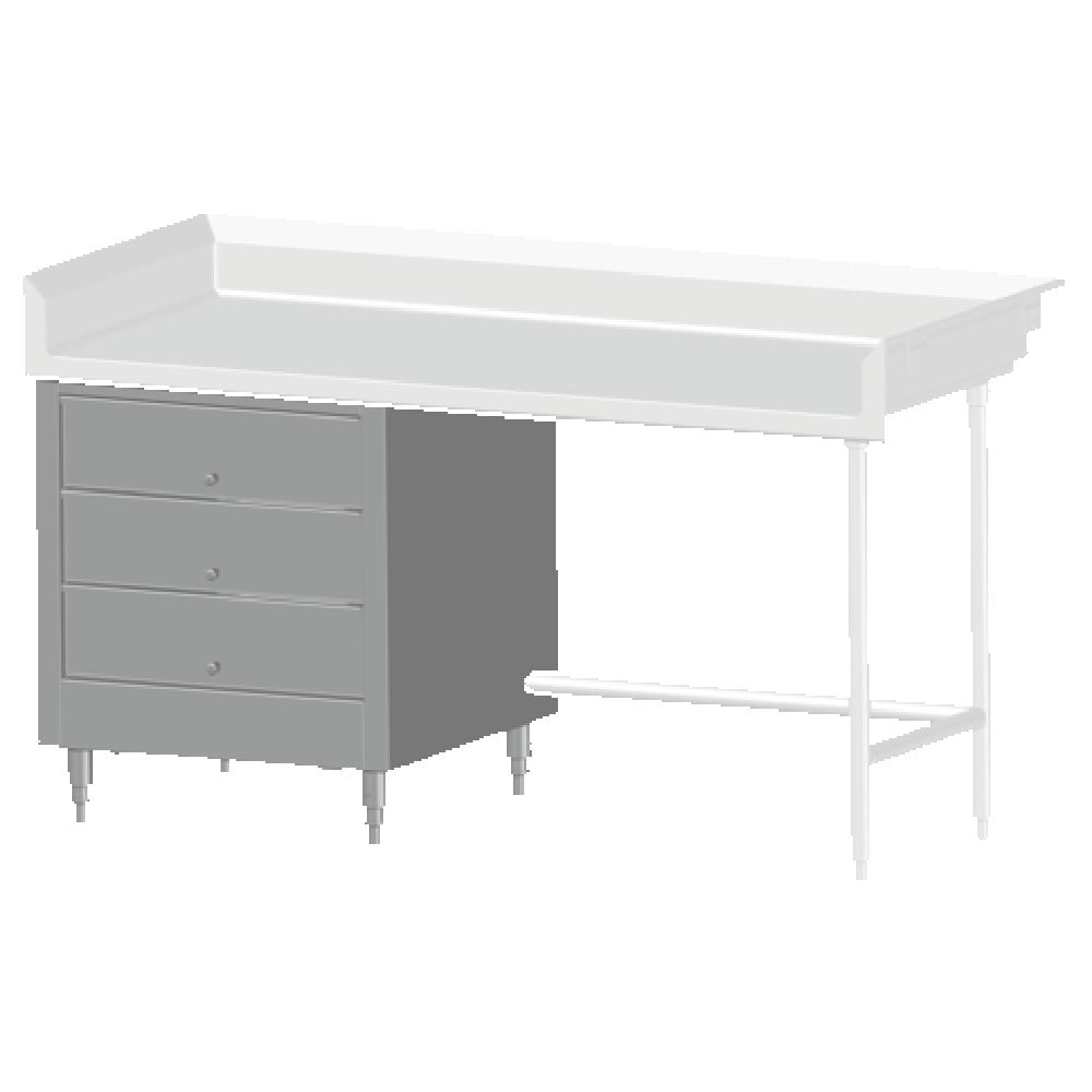 SPG TAC-3T-15-S - Universal Stainless Enclosed 3-tier Roller Bearing Drawer, 15" X 20"