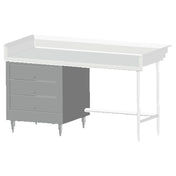 SPG TAC-3T-15-S - Universal Stainless Enclosed 3-tier Roller Bearing Drawer, 15" X 20"