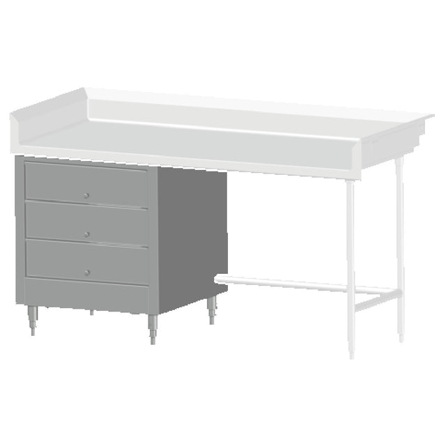 SPG TAC-3T-15-S - Universal Stainless Enclosed 3-tier Roller Bearing Drawer, 15" X 20"