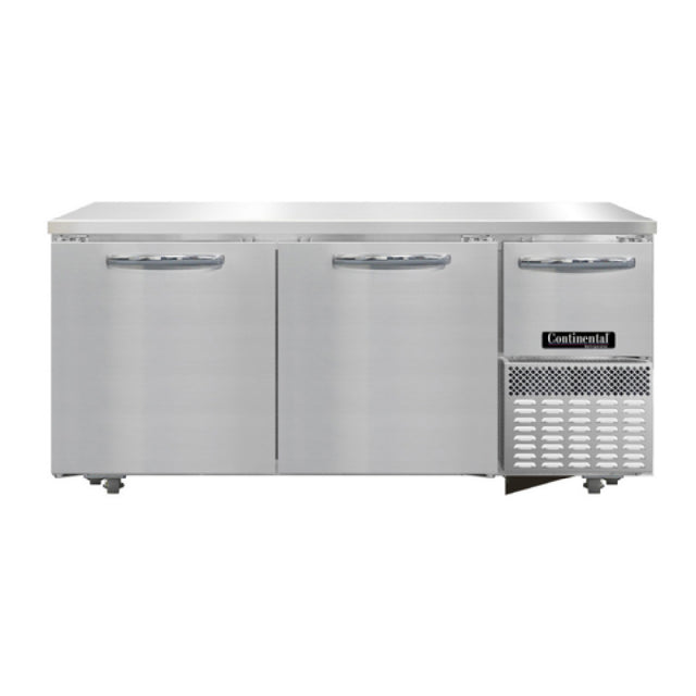Continental Refrigerator FA68SN-U Undercounter Shallow Depth Freezer Base 68"W