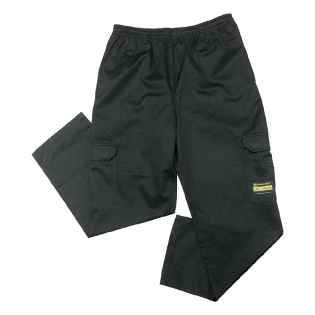 Thunder Group CP109BKM Chef Regalia Cargo Chef Pants Medium 65/35 Poly/cotton