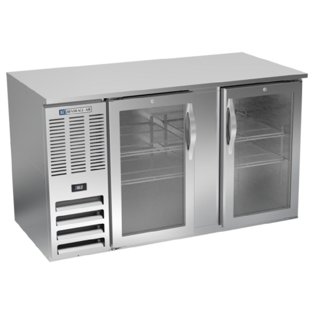 Beverage Air BB58HC-G-S - Refrigerated Back Bar Storage Cabinet, Two-section, 58"W X 30-3/8"D X 34"H