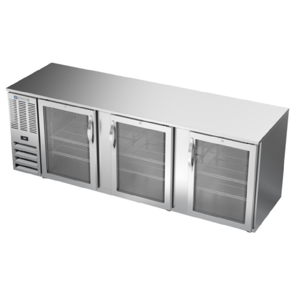 Beverage Air BB94HC-G-S - Refrigerated Back Bar Storage Cabinet, Three-section, 94"W X 30-3/8"D X 34"H