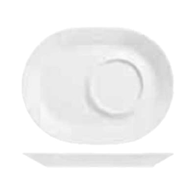 Libbey 905356013 (Formerly Syracuse China) Racetrack Plate 9-1/2" X 7-1/2" 2-7/8" Dia. Well