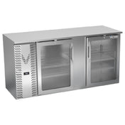 Victory VBBN68HC-G-S - Back Bar Refrigerator, Two-section, 68"W X 25-11/16”D X 34"H