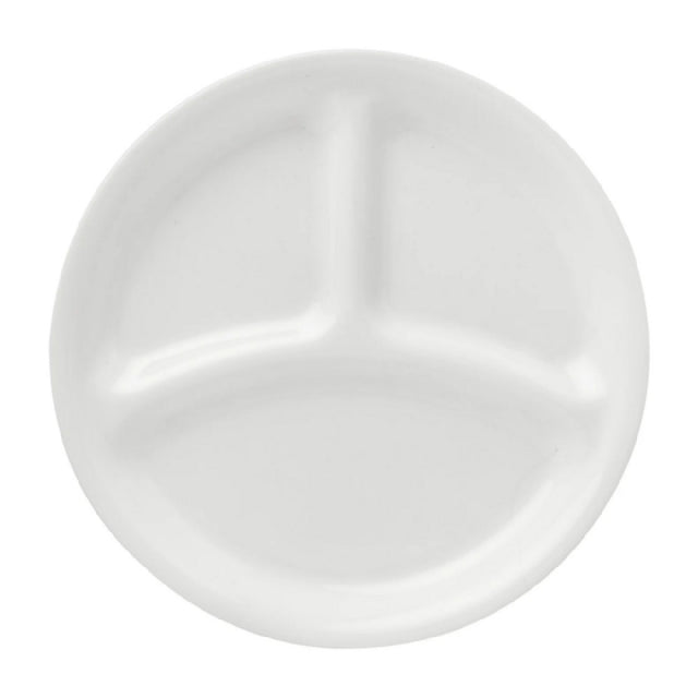 Anchor Hocking 1151962 Essentials Divided Dinner Plate Round 8-1/2"Dia X 3/4"H