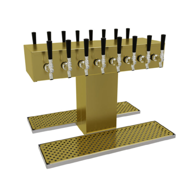 Glastender DT-16-PBR Double-Sided Draft Dispensing Tower Countertop (16) Stainless Steel Faucets (handles Not Included)