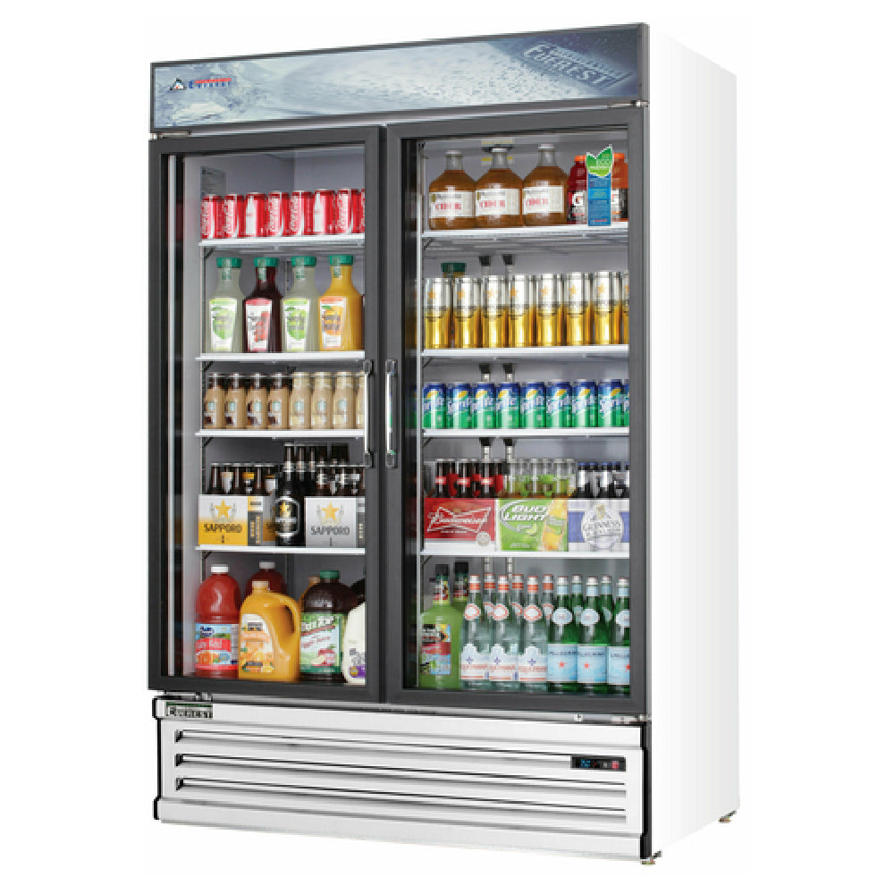 Everest Refrigeration EMSGR48 Reach-In Glass Door Merchandiser Refrigerator Two-section
