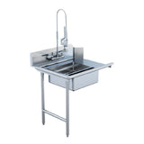 Winholt SDT-16-S-60L Straight Soiled Dish Table Left To Right Stainless Steel Legs And Clad Bullet Feet