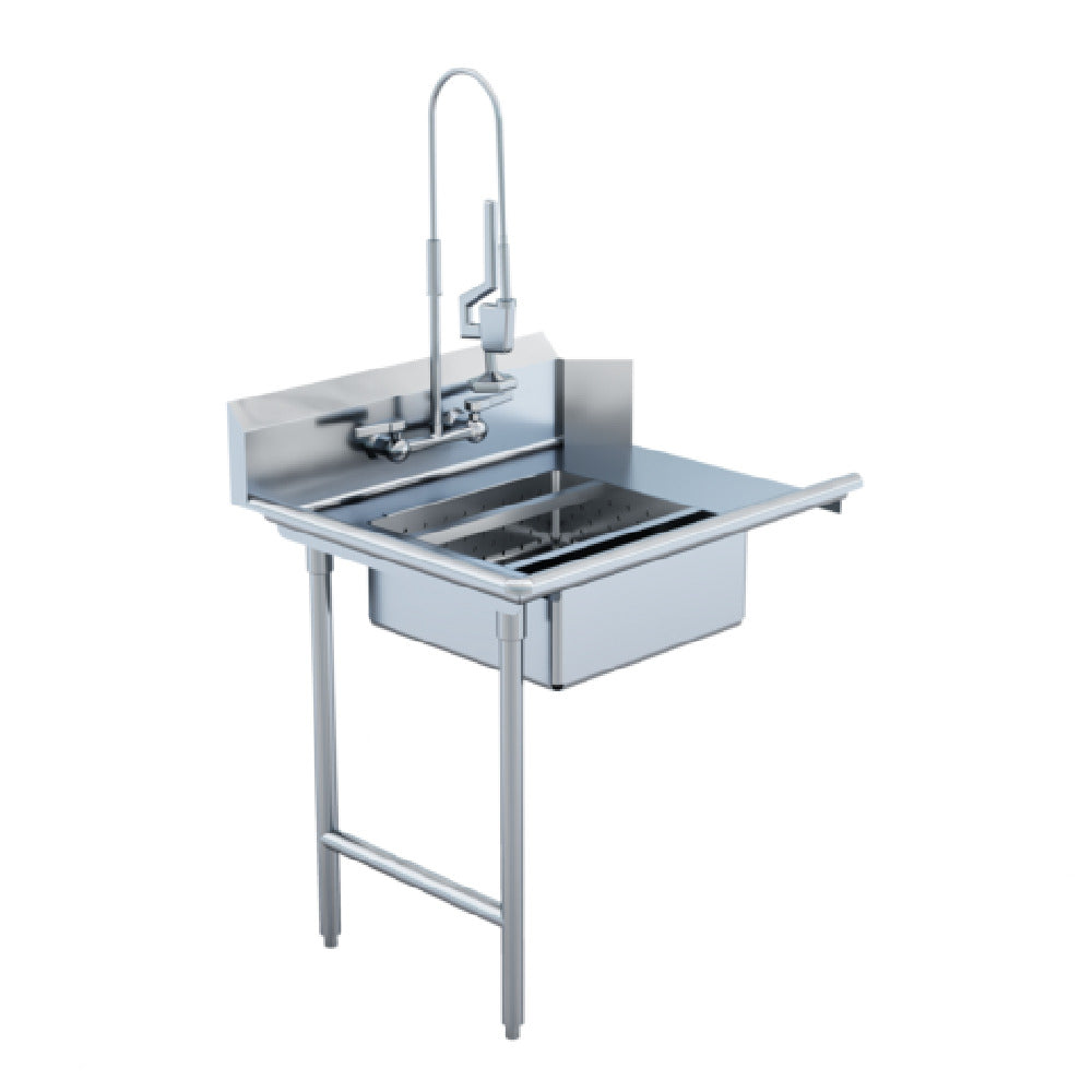 Winholt SDT-14-S-60L - Straight Soiled Dish Table, Left To Right, Stainless Steel Legs And Clad Bullet Feet