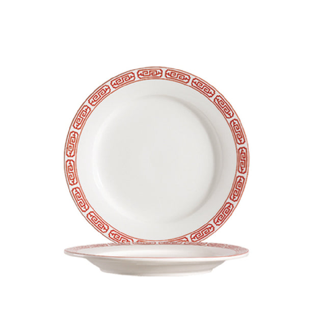 CAC China 105-6 Red Gate Plate 6-1/4" Dia. X 3/4"H Round