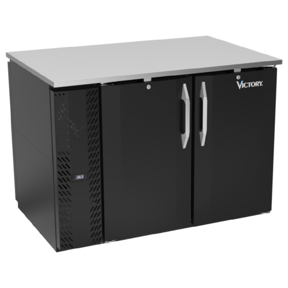 Victory VBB48HC-F-PT-B - Pass-Thru Back Bar Refrigerator, Food Rated, Two-section