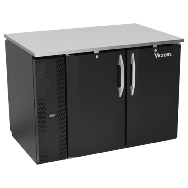 Victory VBB48HC-F-PT-B - Pass-Thru Back Bar Refrigerator, Food Rated, Two-section