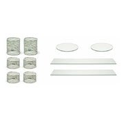 FOH BST043MUM28 Buffet Essentials Patina Clear Glass On Patina Includes Two BRI003PTI20 Patina Risers Set Of 3