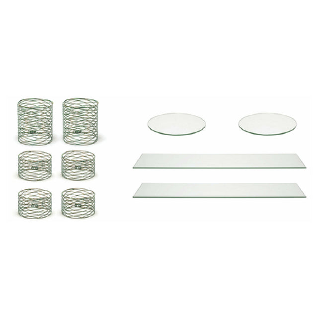 FOH BST043MUM28 Buffet Essentials Patina Clear Glass On Patina Includes Two BRI003PTI20 Patina Risers Set Of 3