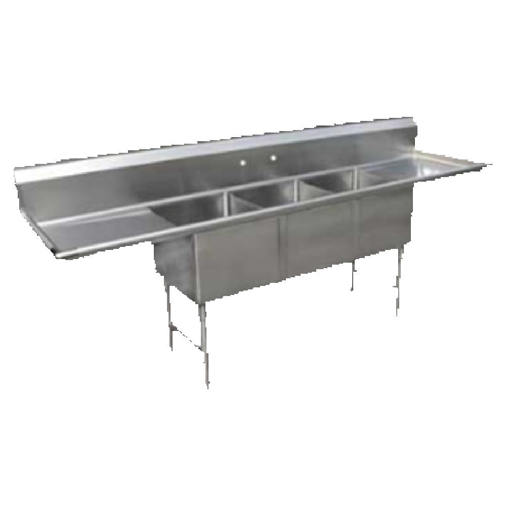 GSW USA SH18243D24 Sink Three Compartment 102-3/8"W X 30"D X 45"H