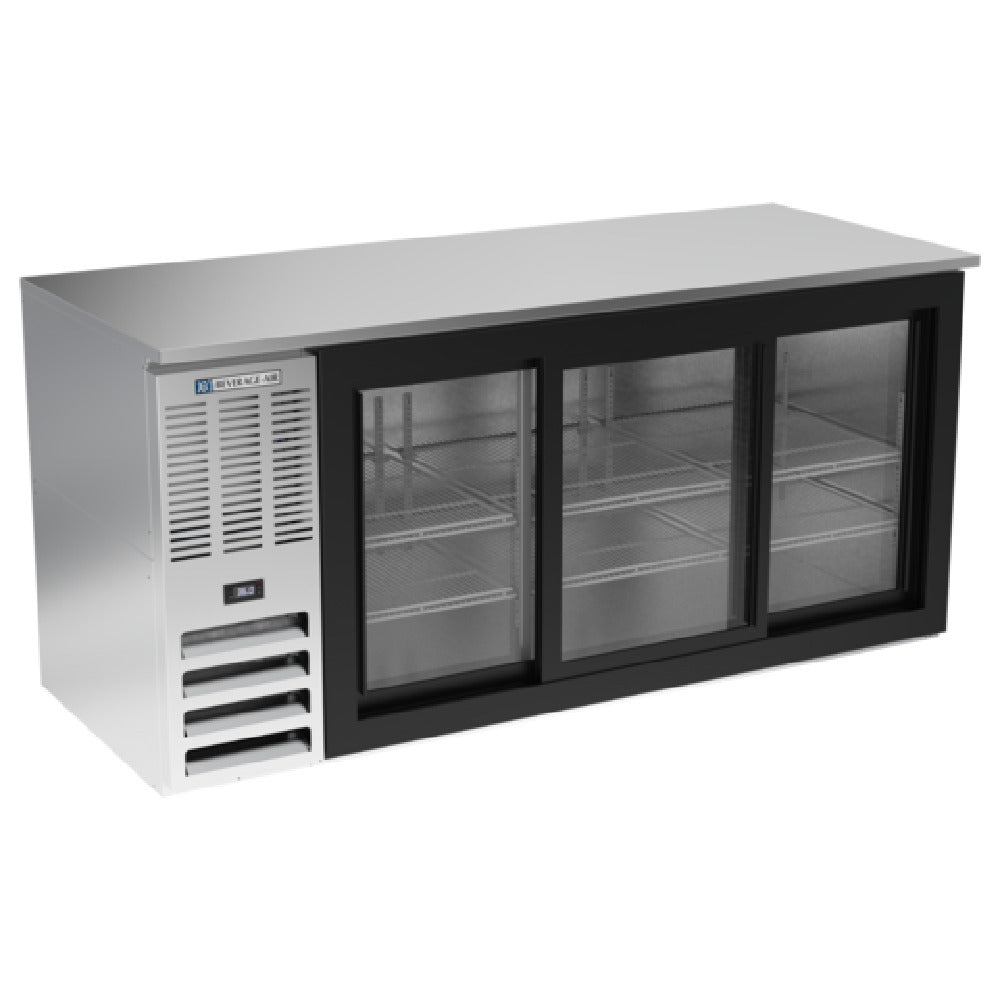 Beverage Air BB72HC-GS-S - Refrigerated Back Bar Storage Cabinet, Three-section, 72"W X 29-1/4"D X 34"H