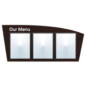 Hubert 34382 - Menu Board, 3-pocket, Wall-mount