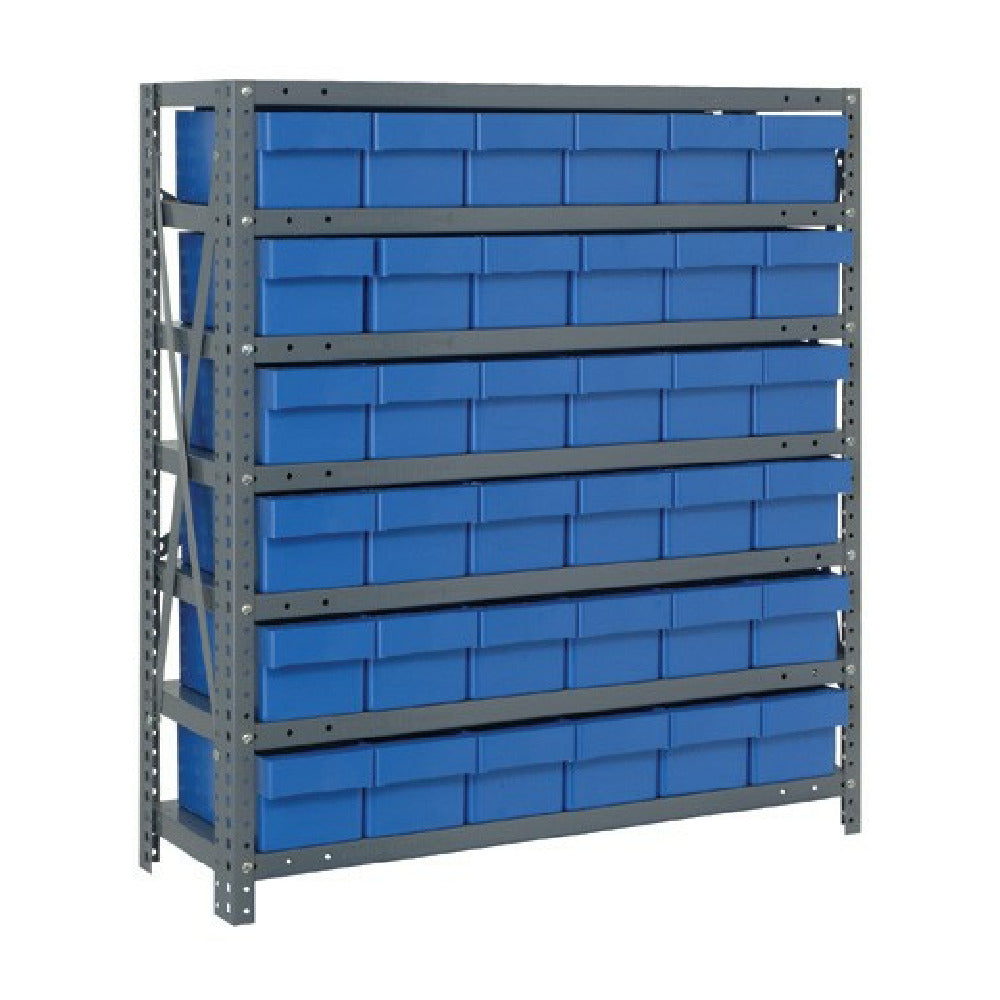 Quantum 1239-601_BLUE - Shelving Unit, 12"D X 36"L X 39"H, Heavy Duty