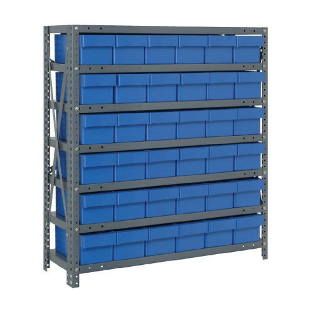 Quantum 1239-601_BLUE - Shelving Unit, 12"D X 36"L X 39"H, Heavy Duty