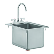 Hubert 128434 - Kratos Sink With 3.5" Gooseneck Faucet, Drop-in, 10"W X 14"D X 10"H