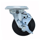 BK Resources 4SBR-1PT-HR-TLB Hard Rubber Wheel 4" Diameter 2-3/8" X 3-5/8" Top Plate