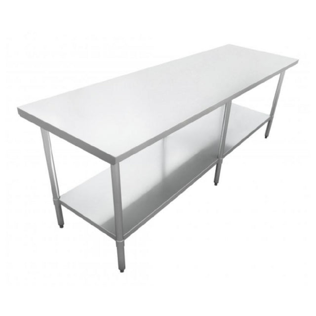 Omcan 47724 (47724) Work Table 84"W X 18"D X 34"H 18/430 Stainless Steel Flat Top