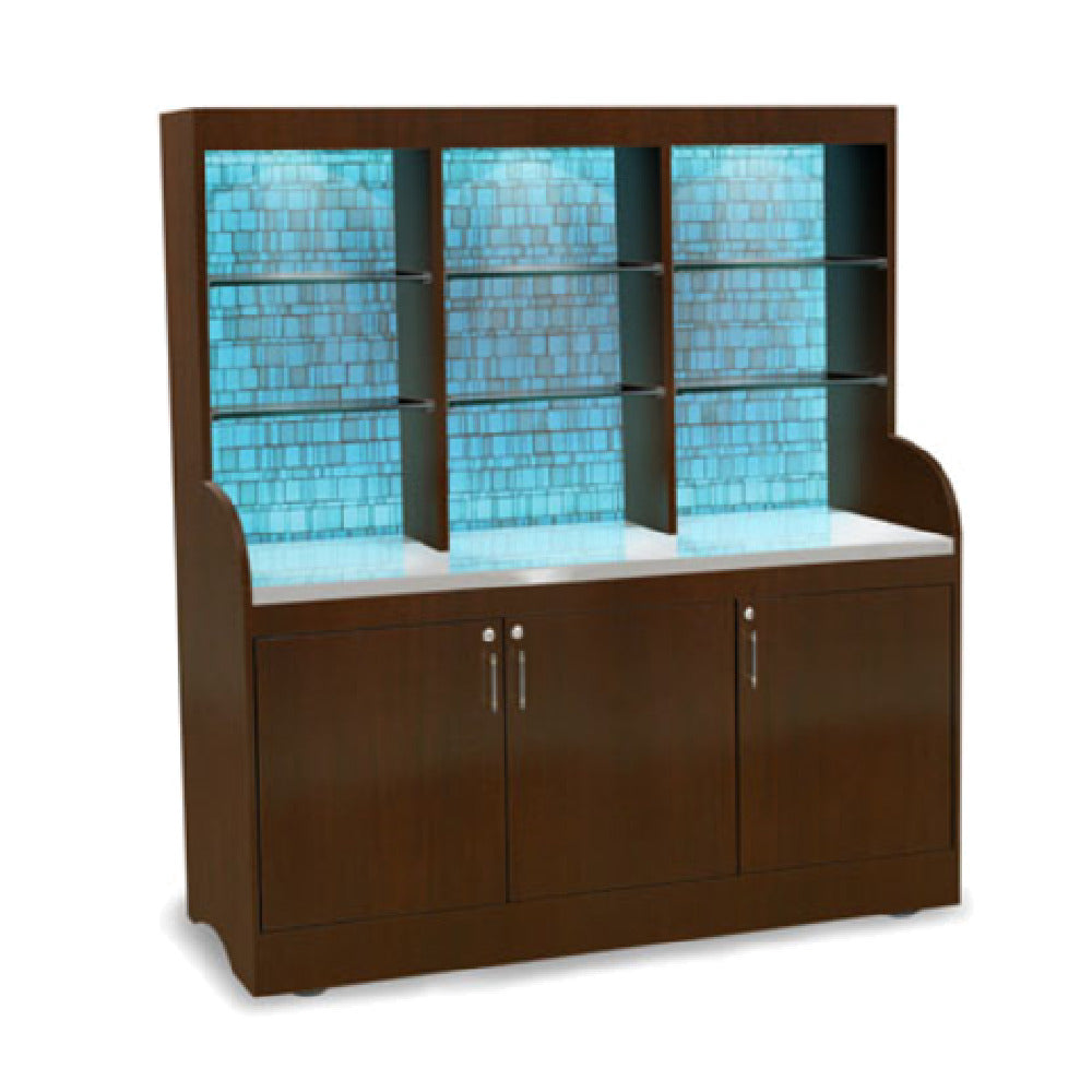 Forbes Industries 5873-GLASS TILE Luxe Series Mobile Back Bar 70"W X 27-1/2"D X 78"H
