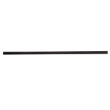 A single, straight, black straw is pictured horizontally on a plain white background. The black straw appears uniform in thickness and unadorned, with no visible markings or textures.