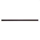 A single, unsharpened, dark brown pencil lies horizontally on a plain white background. Subtle diagonal grooves spiral along its length, resembling those on black straws. The pencil is centered with no visible markings, branding, or eraser.