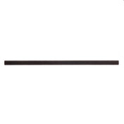 A single, unsharpened, dark brown pencil lies horizontally on a plain white background. Subtle diagonal grooves spiral along its length, resembling those on black straws. The pencil is centered with no visible markings, branding, or eraser.
