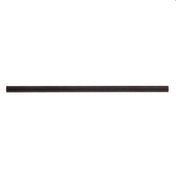 A single, dark brown paper straw with a smooth surface lies horizontally against a plain white background. The unwrapped straw appears uniform in thickness and features faint diagonal grooves along its length.
