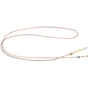 A long, thin copper thermocouple wire from Empura Parts with metal connectors and fittings at both ends, loosely coiled in a loop. The flexible wire is designed for use in thermal coupling or gas appliance safety systems.