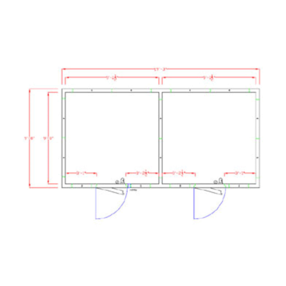 American Panel 10X20-O Walk-In Combination Cooler/Freezer (50/50 Split) 7'-6" H X 19'-3" W X 9'-8" D