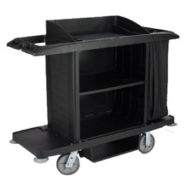 Rubbermaid FG618900BLA Xtra™ Housekeeping Cart 60"L X 22"W X 50"H Full Size Cart With Vinyl Bag