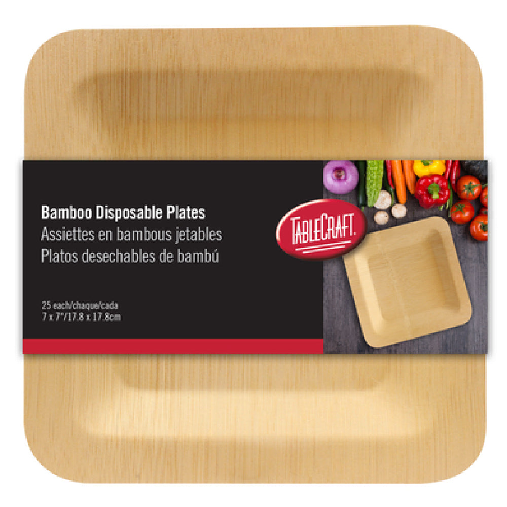 TableCraft Products BAMDSP7 - Cash & Carry Disposable Plate, 7" X 7", Square