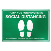 Hubert 32463 - Floor Decal, "thank You For Practicing Social Distancing, Please Keep Six Feet From The Guest In Front Of You"