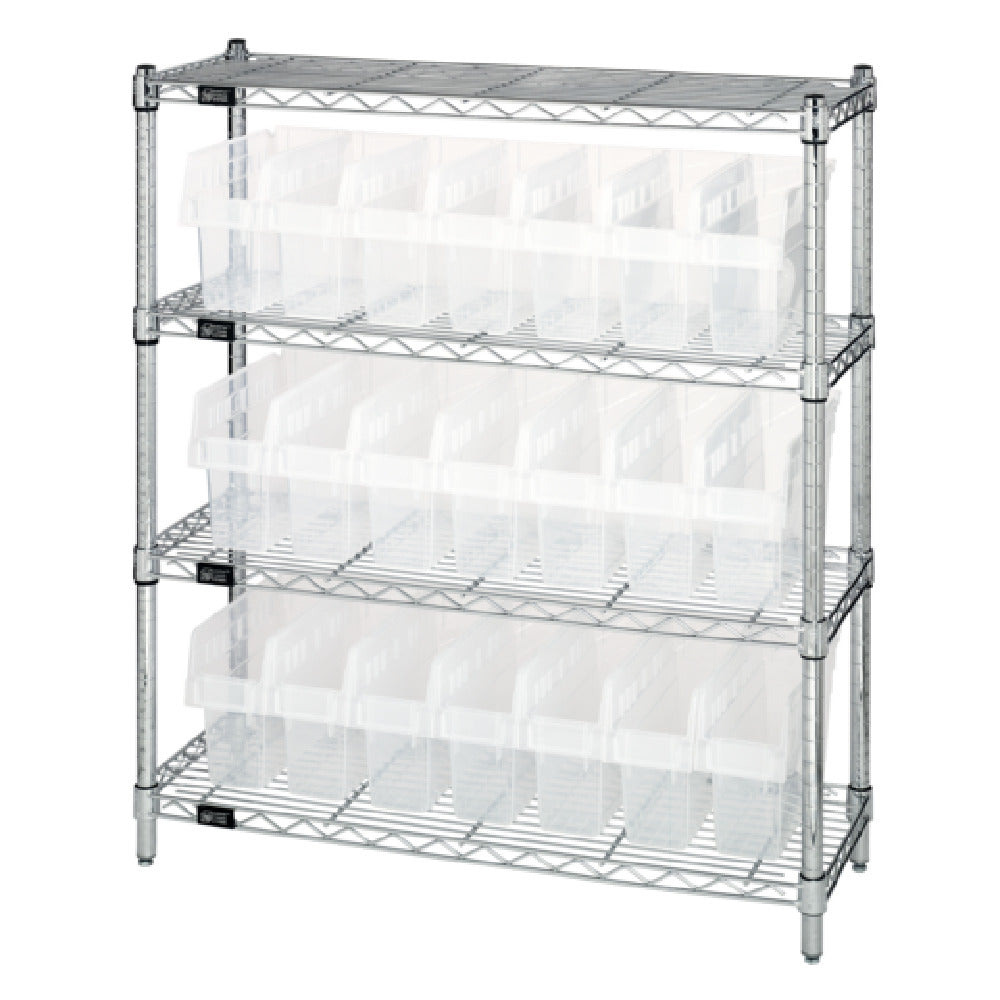 Quantum WR4-39-1236-801CL Bin Wire Shelving Center 12"D X 36"W X 39"H 800 Lbs. Capacity Per Shelf