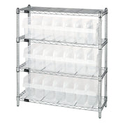 Quantum WR4-39-1236-801CL Bin Wire Shelving Center 12"D X 36"W X 39"H 800 Lbs. Capacity Per Shelf
