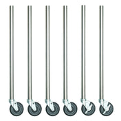 Hubert 182646 - Kratos Legs, 34" Length, 18-gauge Stainless Steel With Polyurethane Casters