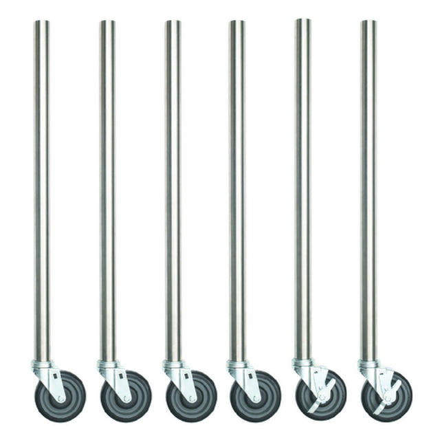 Hubert 182646 - Kratos Legs, 34" Length, 18-gauge Stainless Steel With Polyurethane Casters