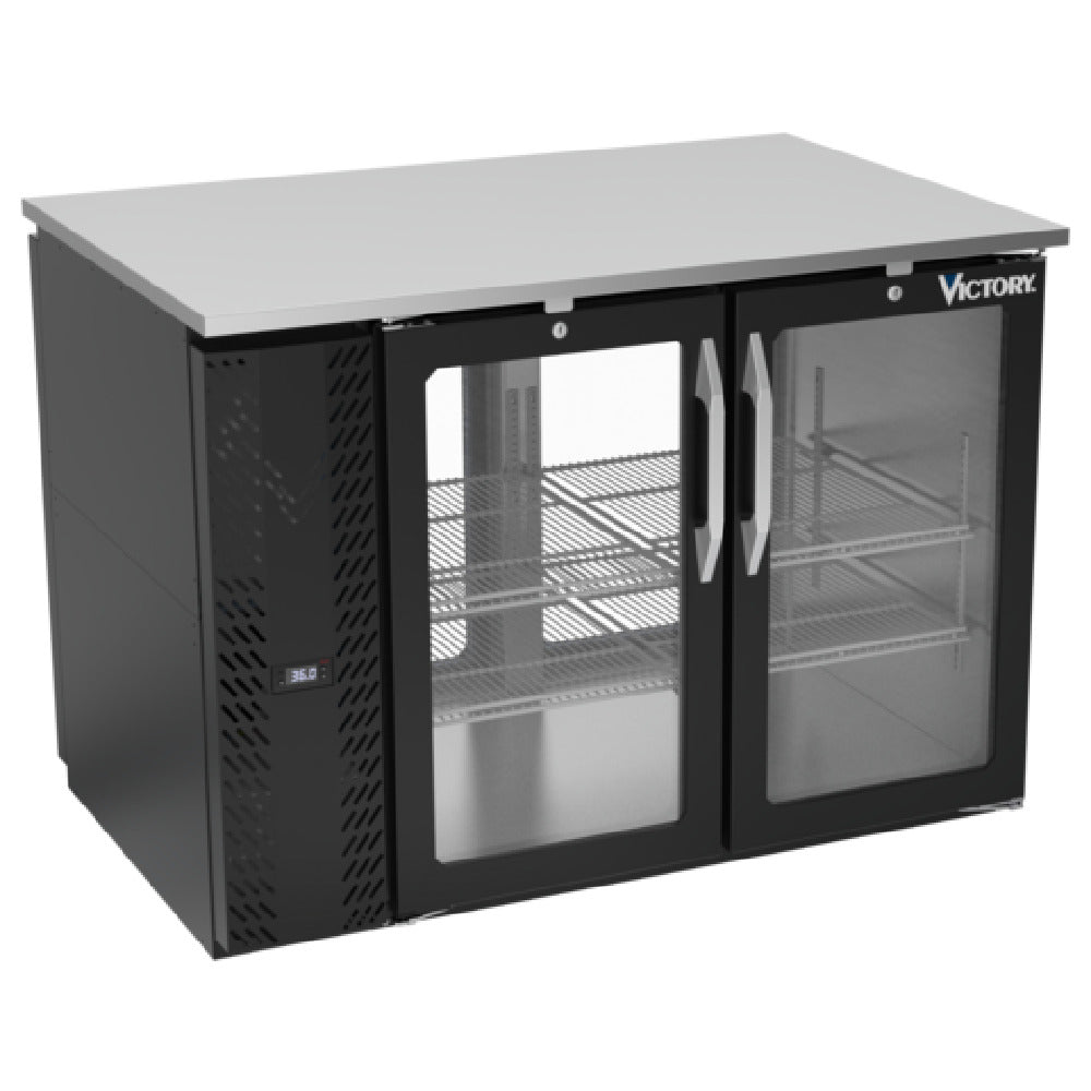 Victory VBB48HC-FG-PT-B - Pass-Thru Back Bar Refrigerator, Food Rated, Two-section