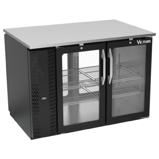 Victory VBB48HC-FG-PT-B - Pass-Thru Back Bar Refrigerator, Food Rated, Two-section