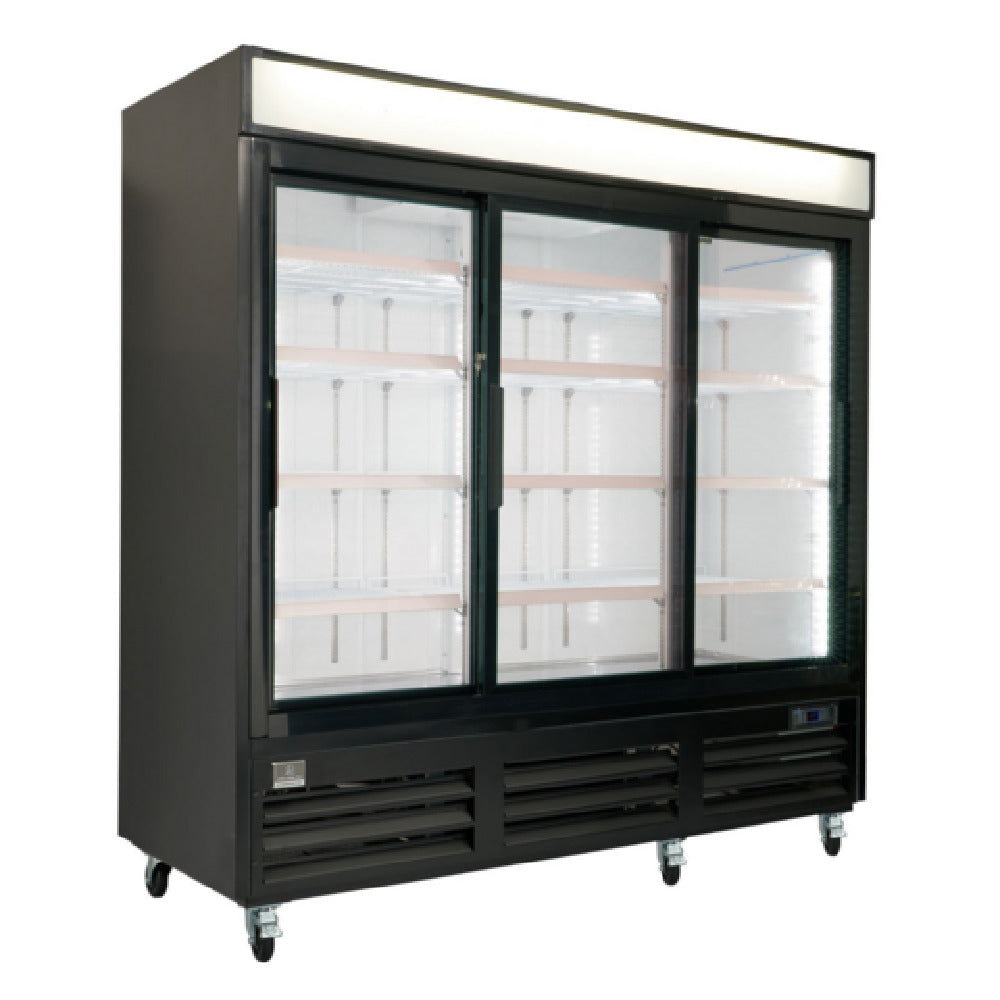 Kelvinator KCHGSM72R (738320) 3-sliding Glass Door Refrigerator 83" Long With Exterior Back And Bottom Panel In Galvanized Steel